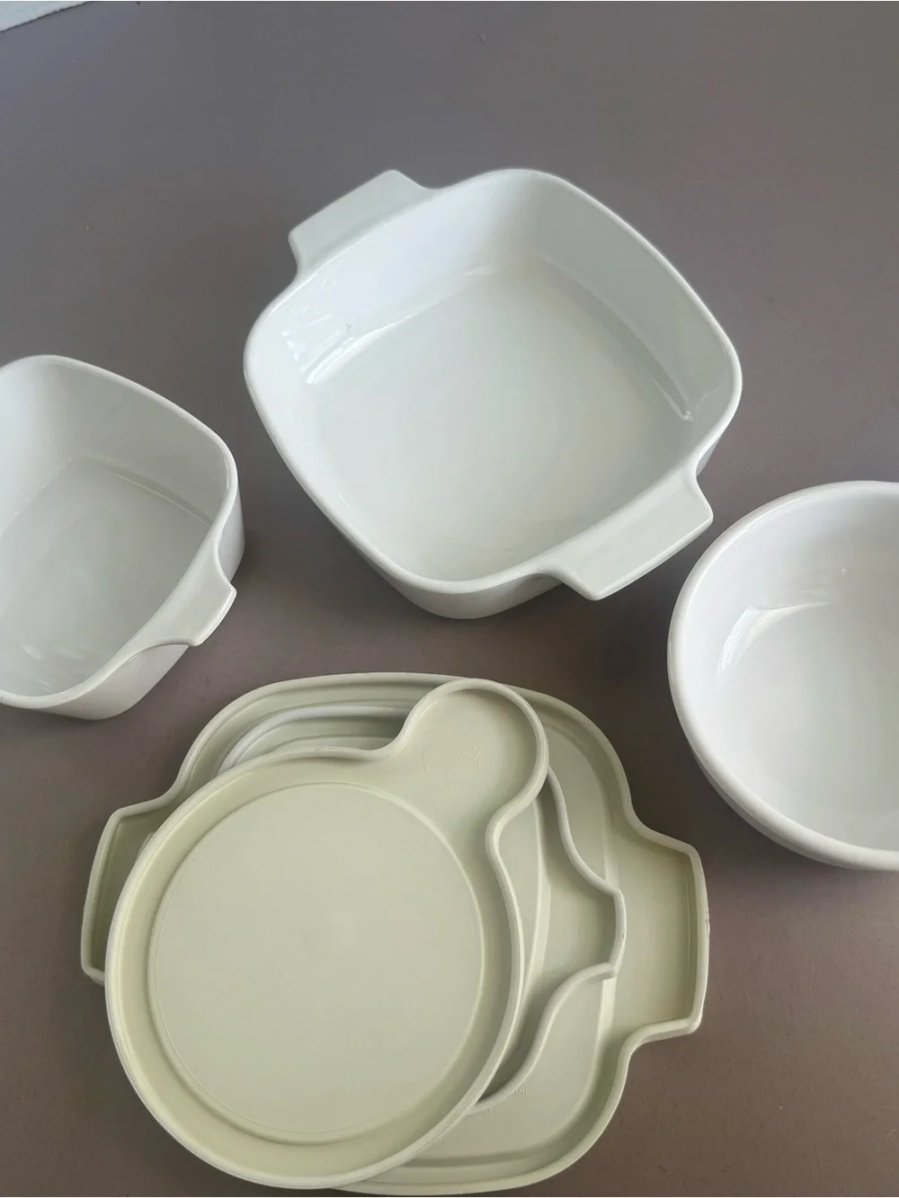 Corningware White Bakeware Set with Blue Floral Motif - 3-Piece